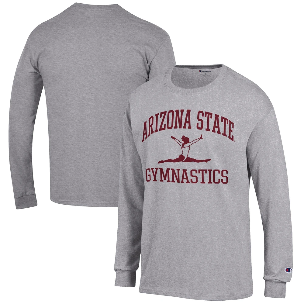 Men's Champion Gray Arizona State Sun Devils Gymnastics Icon Long Sleeve T-Shirt