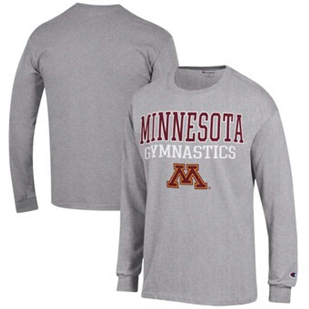 Men's Champion Gray Minnesota Golden Gophers Gymnastics Stack Long Sleeve T-Shirt