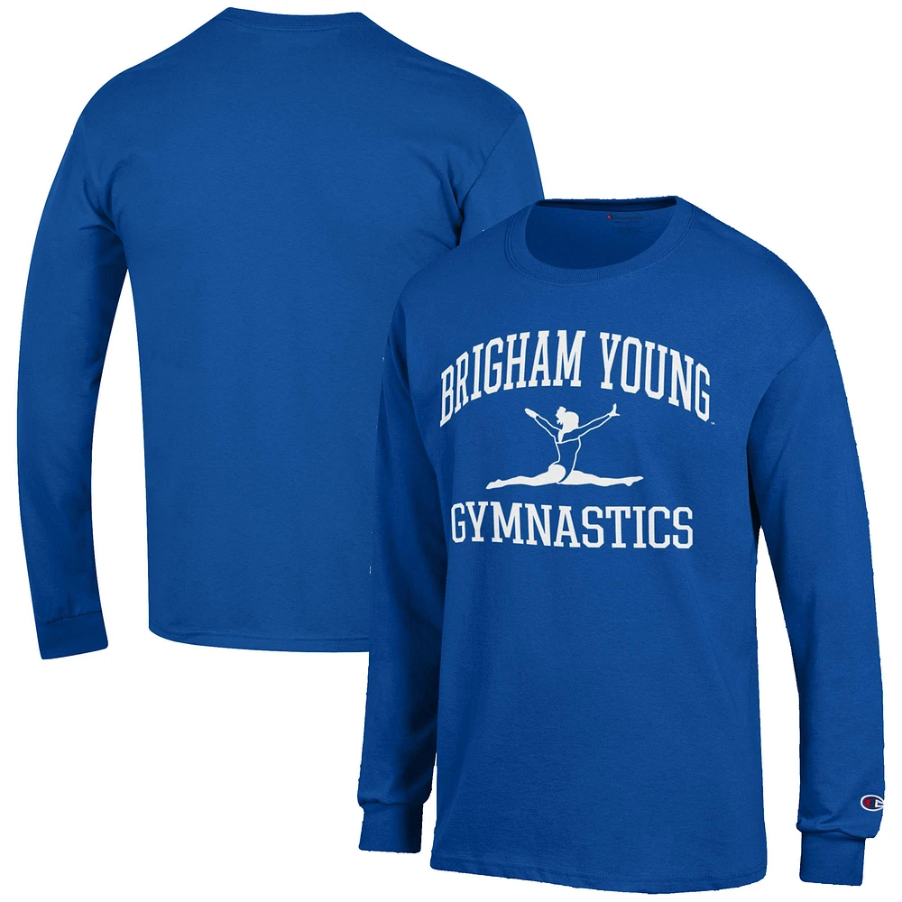 Men's Champion Royal BYU Cougars Gymnastics Icon Long Sleeve T-Shirt