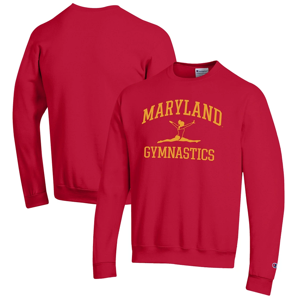 Men's Champion Maryland Terrapins Gymnastics Icon Powerblend Pullover Sweatshirt