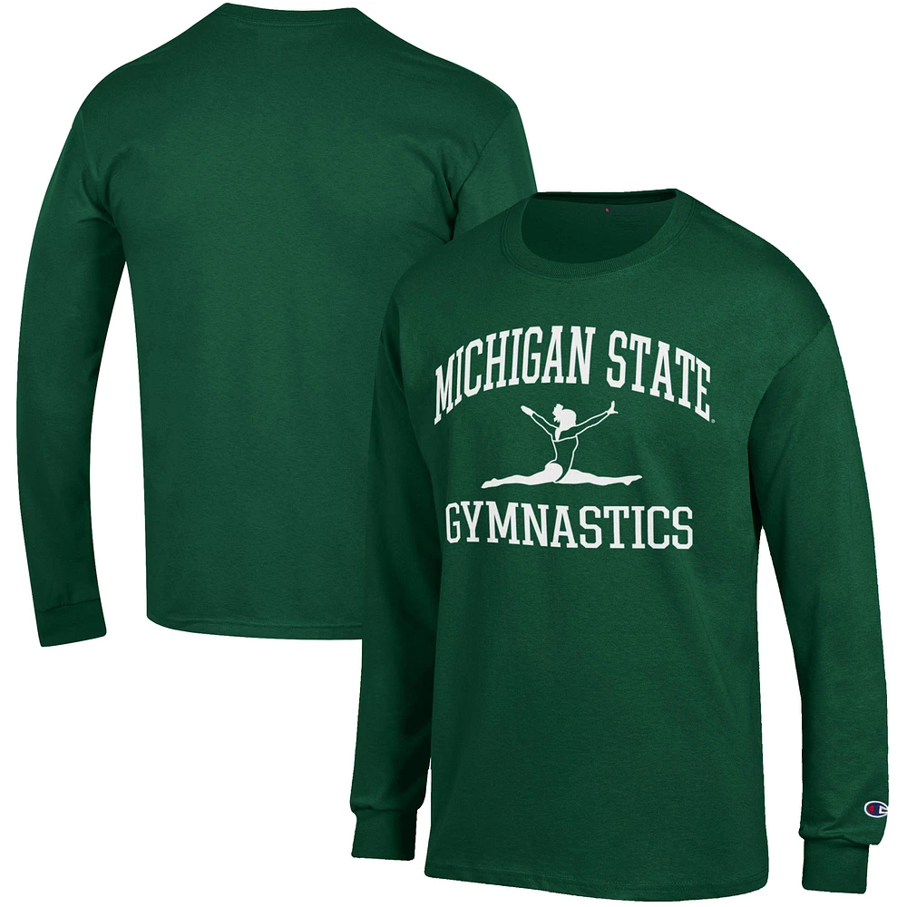 Men's Champion Green Michigan State Spartans Gymnastics Icon Long Sleeve T-Shirt