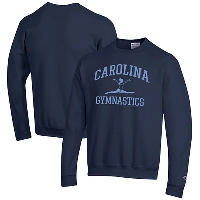 Men's Champion Navy North Carolina Tar Heels Gymnastics Icon Powerblend Pullover Sweatshirt
