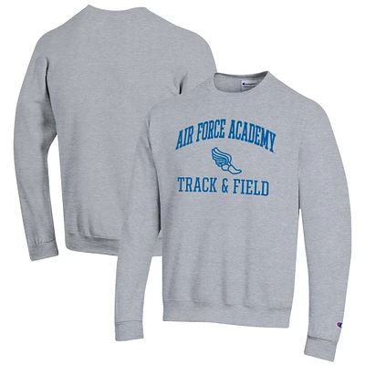 Men's Champion Gray Air Force Falcons Track & Field Icon Powerblend Pullover Sweatshirt