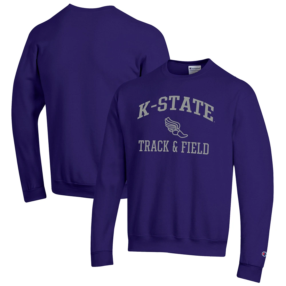 Men's Champion Kansas State Wildcats Track & Field Icon Powerblend Pullover Sweatshirt