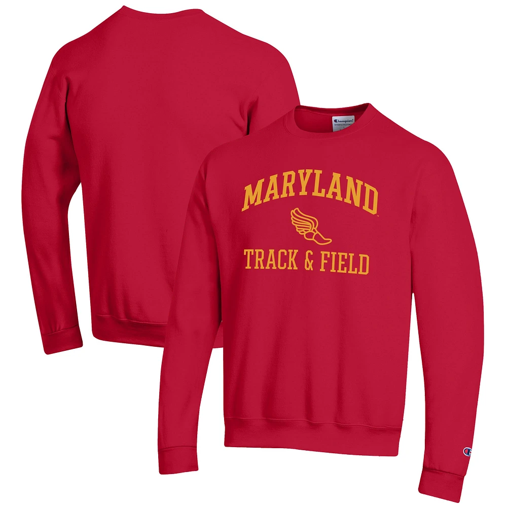 Men's Champion Maryland Terrapins Track & Field Icon Powerblend Pullover Sweatshirt