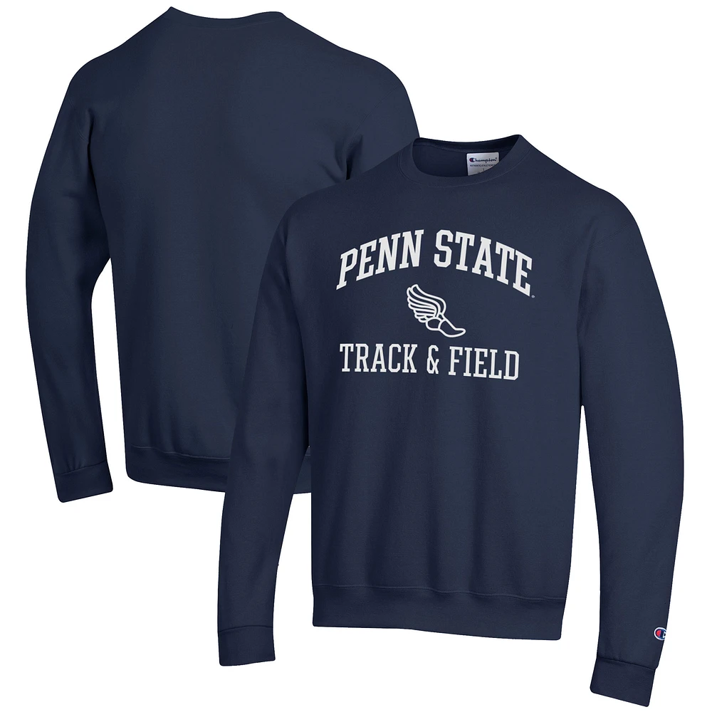 Men's Champion Navy Penn State Nittany Lions Track & Field Icon Powerblend Pullover Sweatshirt