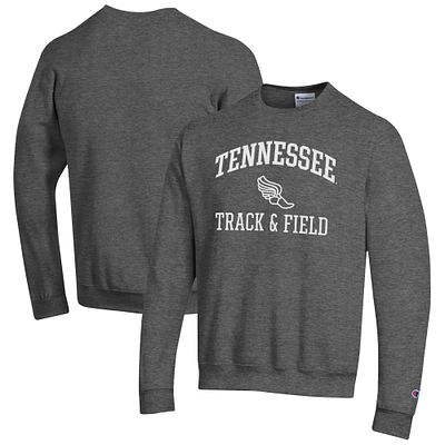 Men's Champion Charcoal Tennessee Volunteers Track & Field Icon Powerblend Pullover Sweatshirt