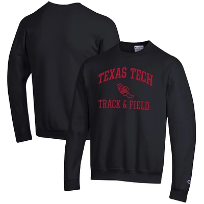 Men's Champion Texas Tech Red Raiders Track & Field Icon Powerblend Pullover Sweatshirt