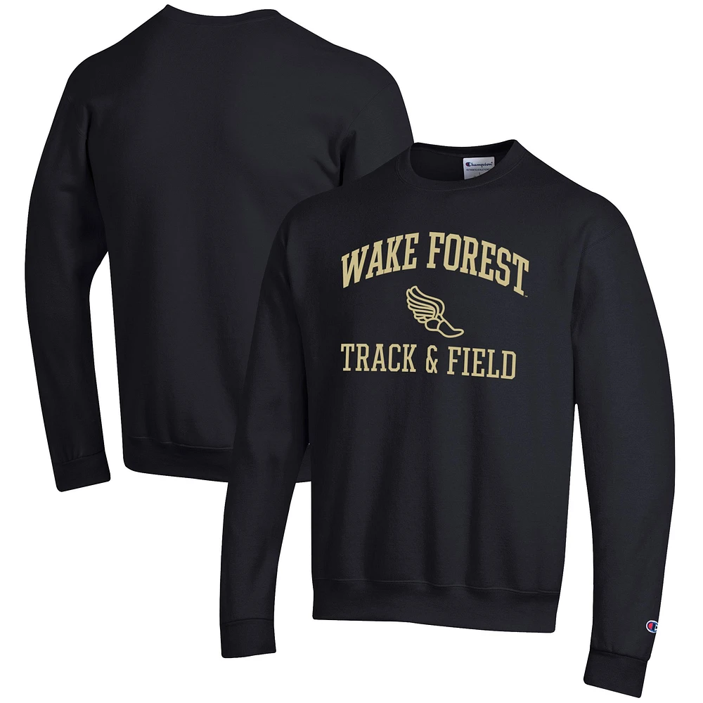 Men's Champion Wake Forest Demon Deacons Track & Field Icon Powerblend Pullover Sweatshirt