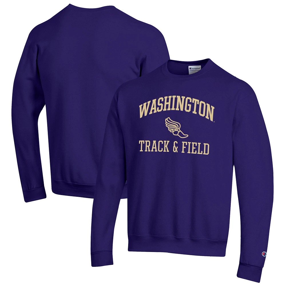 Men's Champion Washington Huskies Track & Field Icon Powerblend Pullover Sweatshirt