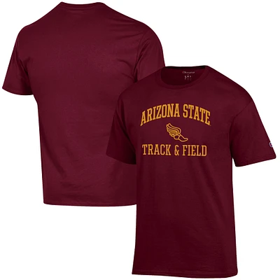 Men's Champion Maroon Arizona State Sun Devils Track & Field Icon T-Shirt