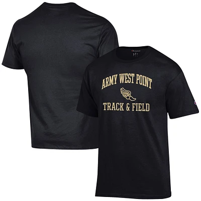 Men's Champion Black Army Knights Track & Field Icon T-Shirt