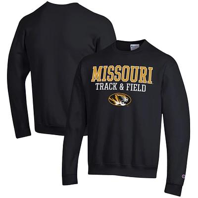 Men's Champion Missouri Tigers Track & Field Stack Powerblend Pullover Sweatshirt