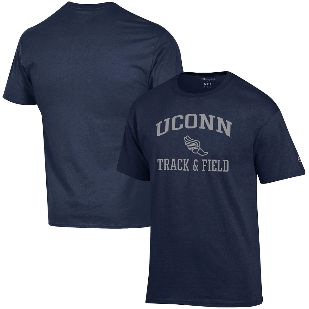 Men's Champion Navy UConn Huskies Track & Field Icon T-Shirt