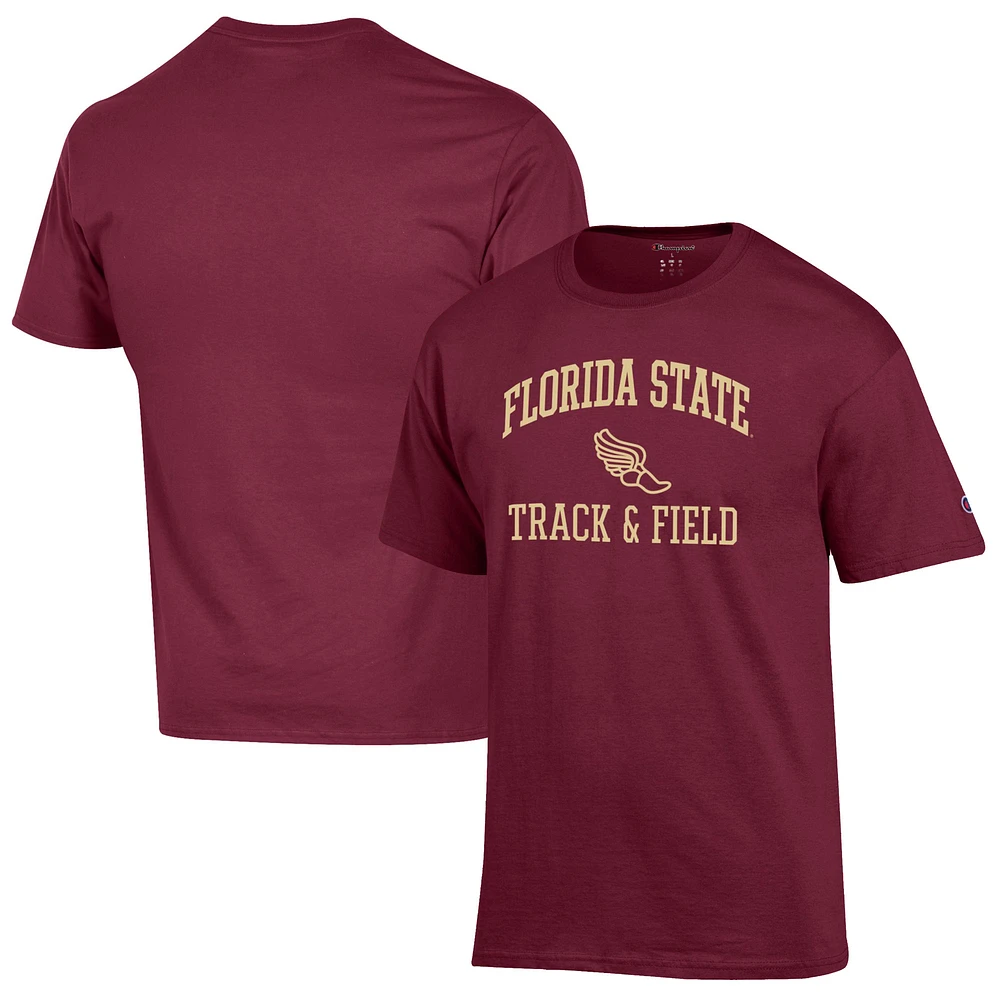 Men's Champion Garnet Florida State Seminoles Track & Field Icon T-Shirt