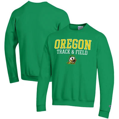 Men's Champion Oregon Ducks Track & Field Stack Powerblend Pullover Sweatshirt