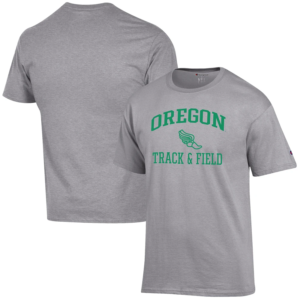Men's Champion Gray Oregon Ducks Track & Field Icon T-Shirt