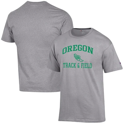 Men's Champion Gray Oregon Ducks Track & Field Icon T-Shirt