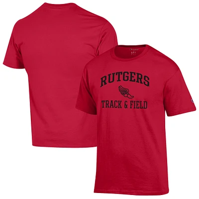 Men's Champion Scarlet Rutgers Knights Track & Field Icon T-Shirt