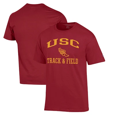Men's Champion Cardinal USC Trojans Track & Field Icon T-Shirt