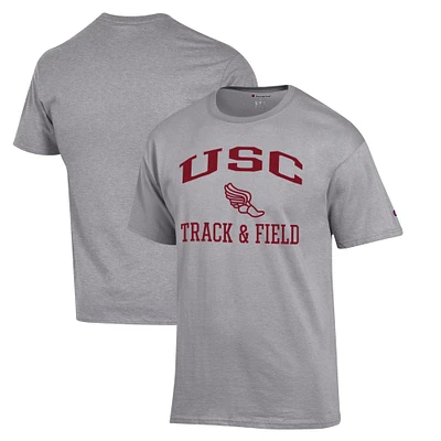 Men's Champion Gray USC Trojans Track & Field Icon T-Shirt