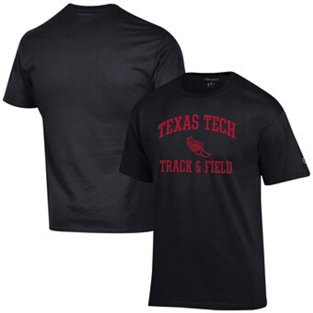 Men's Champion Black Texas Tech Red Raiders Track & Field Icon T-Shirt