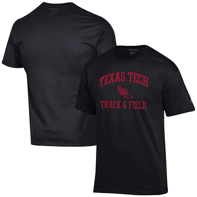 Men's Champion Black Texas Tech Red Raiders Track & Field Icon T-Shirt