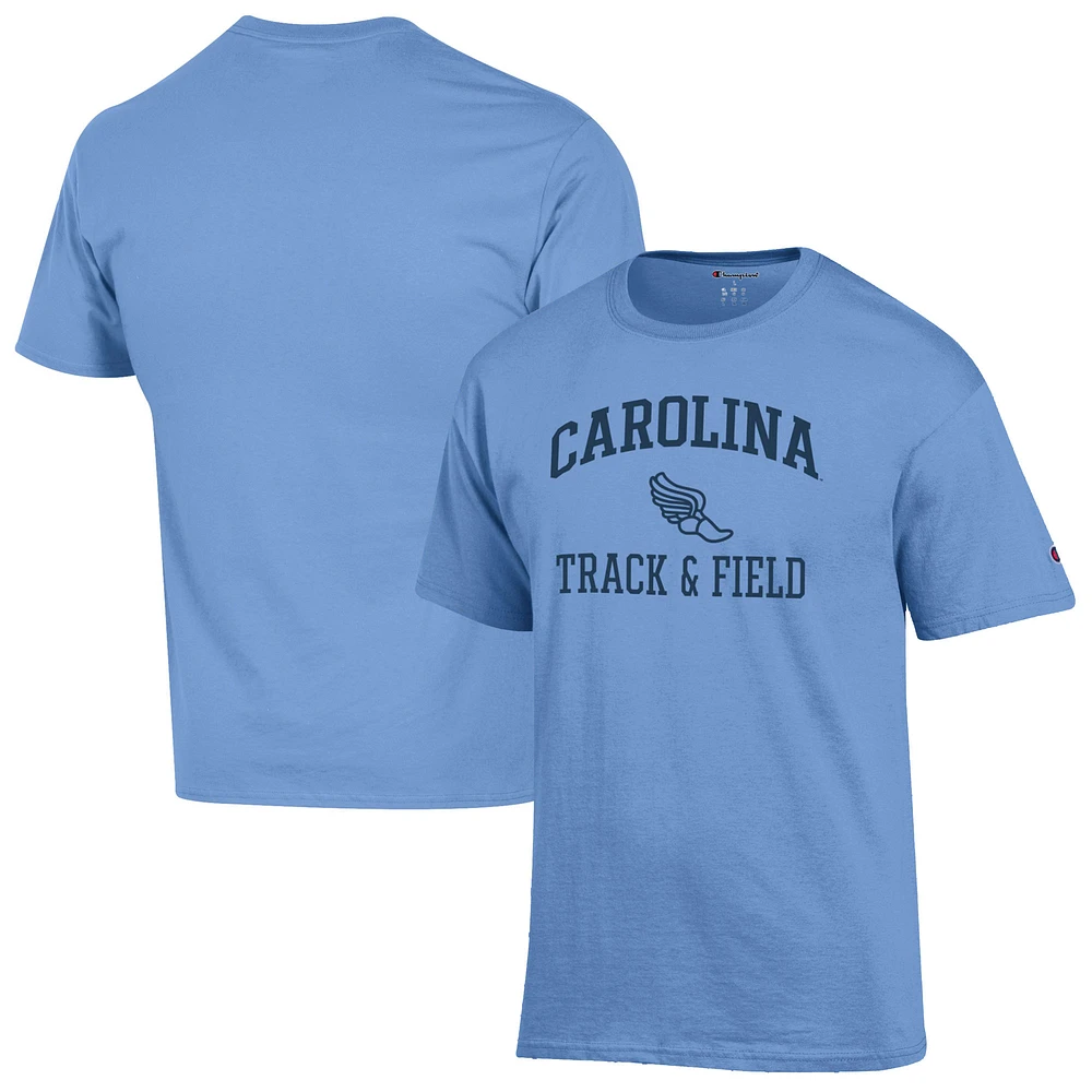 Men's Champion Carolina Blue North Tar Heels Track & Field Icon T-Shirt