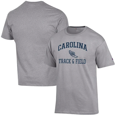 Men's Champion Gray North Carolina Tar Heels Track & Field Icon T-Shirt