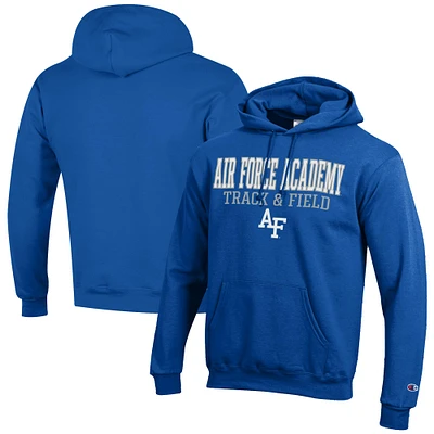 Men's Champion Royal Air Force Falcons Track & Field Stack Powerblend Pullover Hoodie