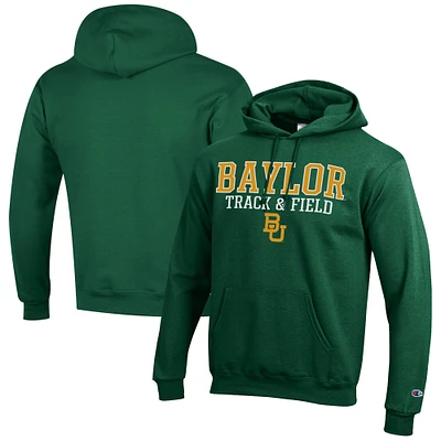 Men's Champion Baylor Bears Track & Field Stack Powerblend Pullover Hoodie