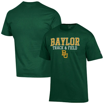 Men's Champion Green Baylor Bears Track & Field Stack T-Shirt