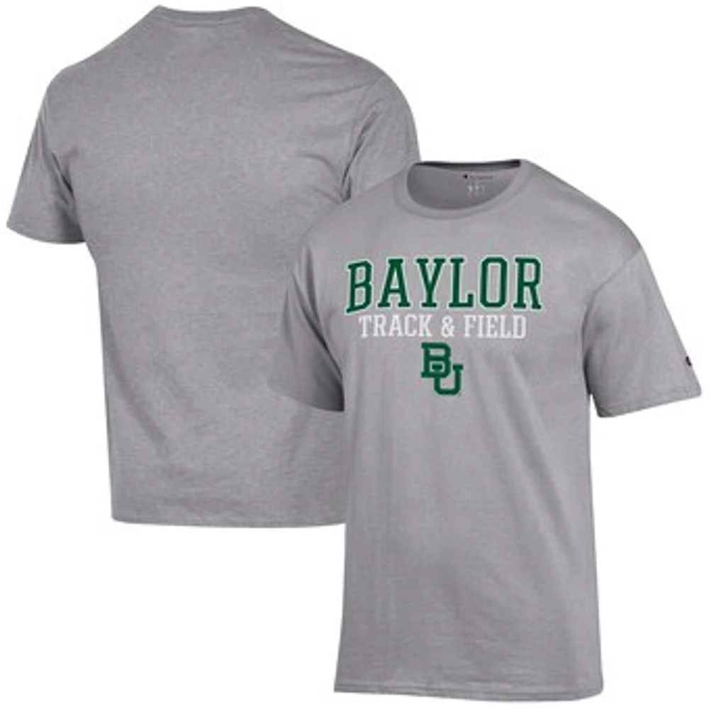 Men's Champion Gray Baylor Bears Track & Field Stack T-Shirt