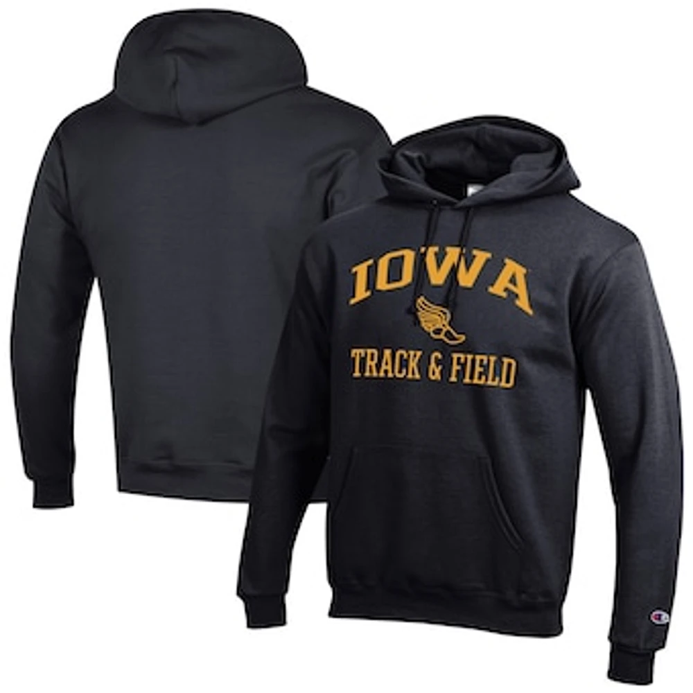 Men's Champion Iowa Hawkeyes Track & Field Icon Powerblend Pullover Hoodie