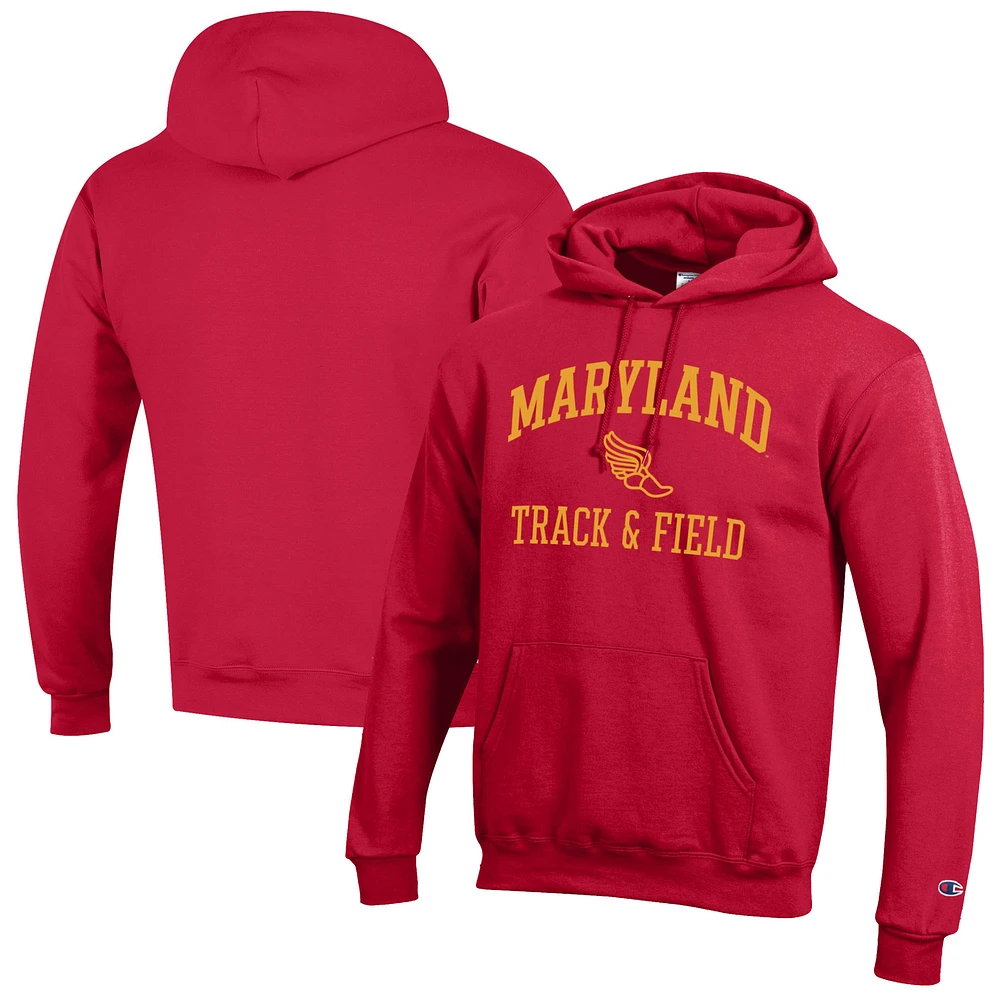 Men's Champion Maryland Terrapins Track & Field Icon Powerblend Pullover Hoodie