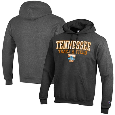 Men's Champion Charcoal Tennessee Volunteers Track & Field Stack Powerblend Pullover Hoodie