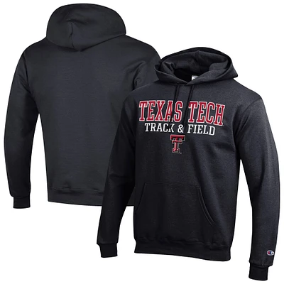 Men's Champion Texas Tech Red Raiders Track & Field Stack Powerblend Pullover Hoodie