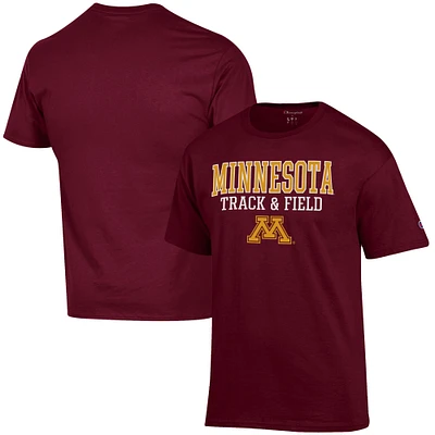 Men's Champion Maroon Minnesota Golden Gophers Track & Field Stack T-Shirt