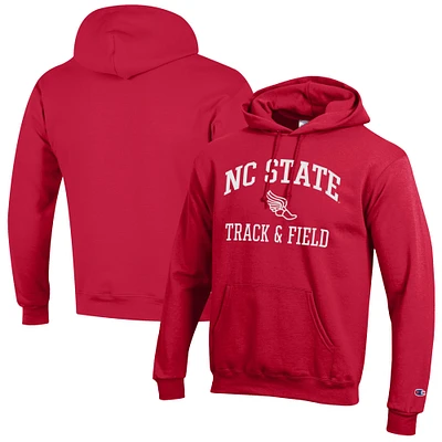 Men's Champion NC State Wolfpack Track & Field Icon Powerblend Pullover Hoodie