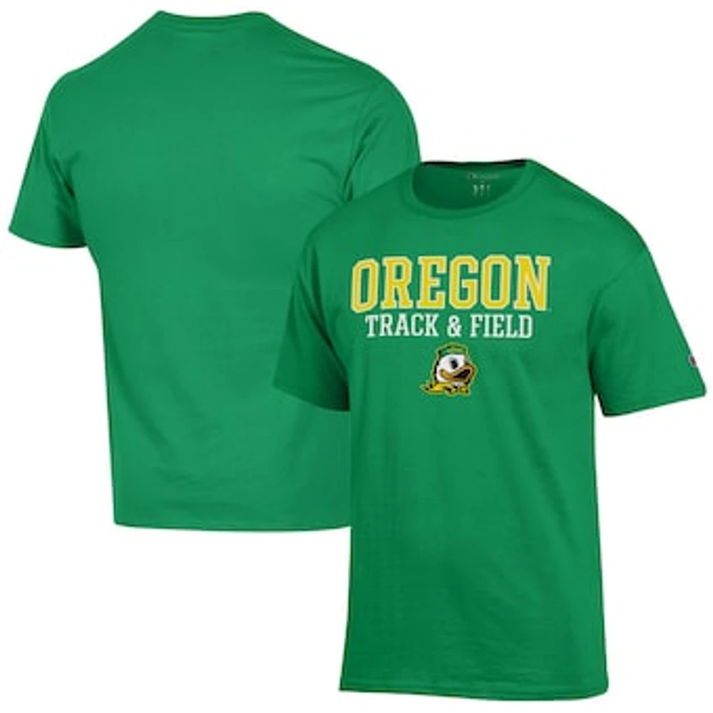 Men's Champion Green Oregon Ducks Track & Field Stack T-Shirt