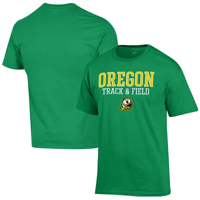 Men's Champion Green Oregon Ducks Track & Field Stack T-Shirt