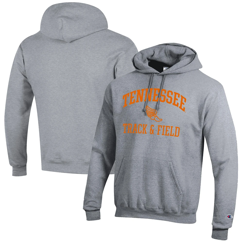 Men's Champion Gray Tennessee Volunteers Track & Field Icon Powerblend Pullover Hoodie