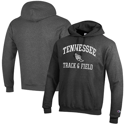 Men's Champion Charcoal Tennessee Volunteers Track & Field Icon Powerblend Pullover Hoodie