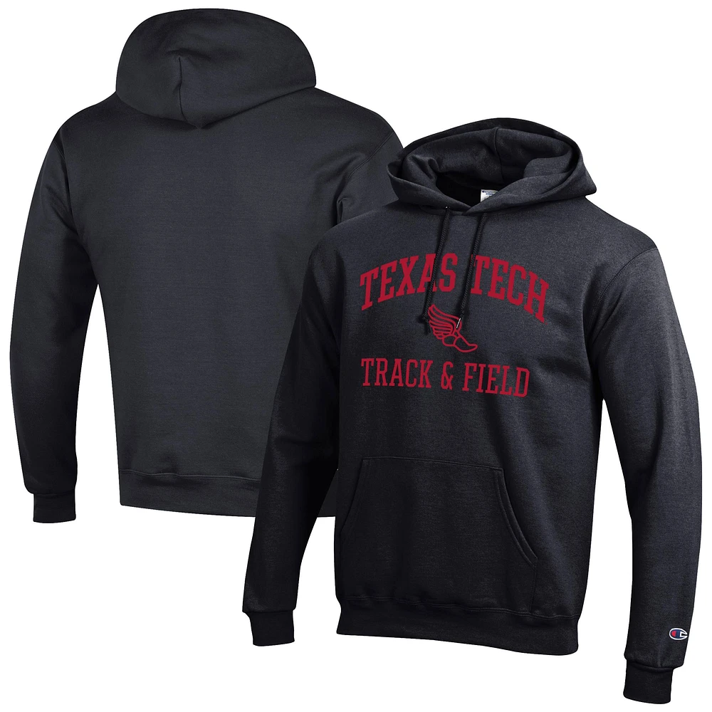 Men's Champion Texas Tech Red Raiders Track & Field Icon Powerblend Pullover Hoodie
