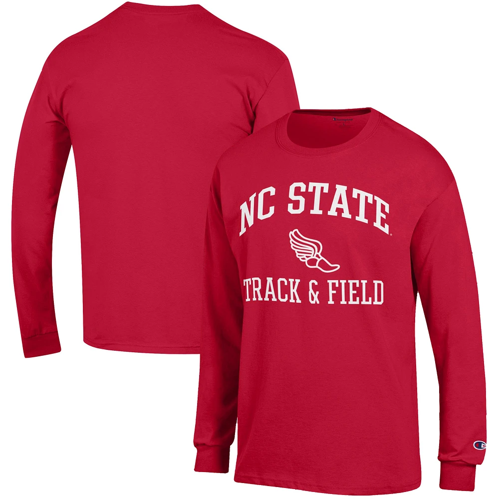 Men's Champion NC State Wolfpack Track & Field Icon Long Sleeve T-Shirt