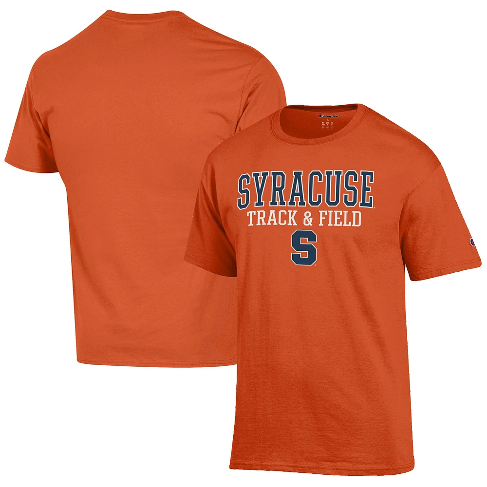 Men's Champion Orange Syracuse Track & Field Stack T-Shirt