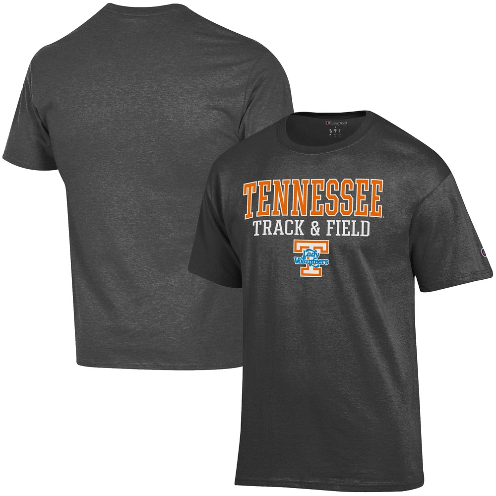 Men's Champion Charcoal Tennessee Volunteers Track & Field Stack T-Shirt