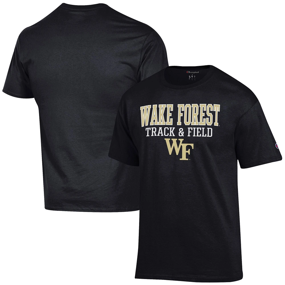 Men's Champion Wake Forest Demon Deacons Track & Field Stack T-Shirt