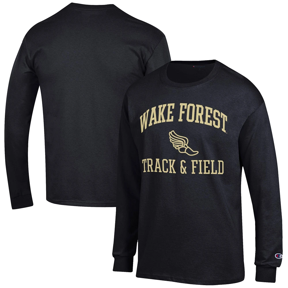 Men's Champion Wake Forest Demon Deacons Track & Field Icon Long Sleeve T-Shirt