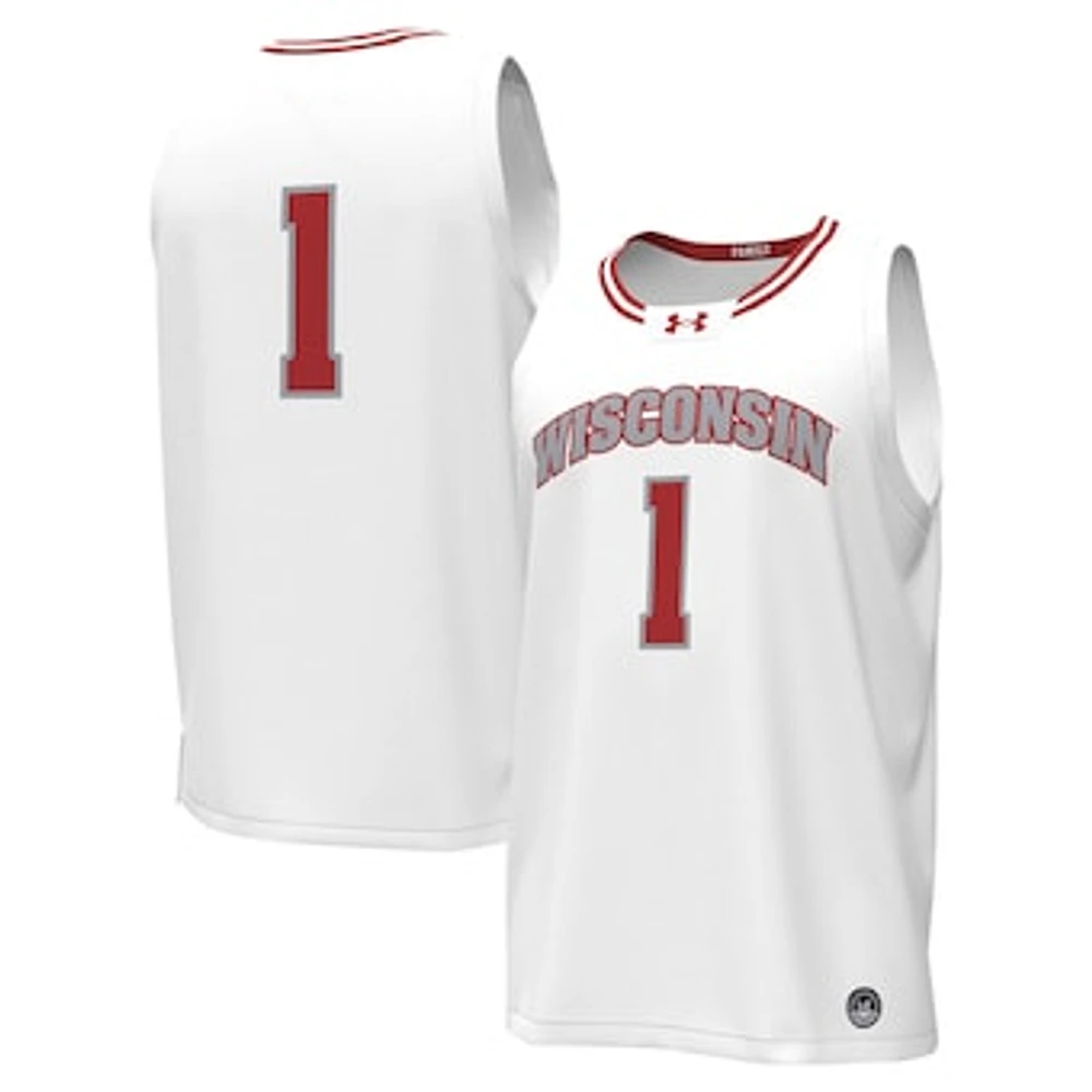 Men's Under Armour #1 Wisconsin Badgers Replica Basketball Jersey